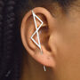 Triangle Silver Geometric Topaz Gemstone Ear Cuffs, thumbnail 1 of 5
