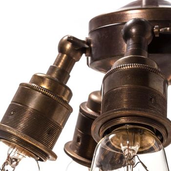 Maria Steampunk Five Lamp Holder Brass Pendant, 3 of 7