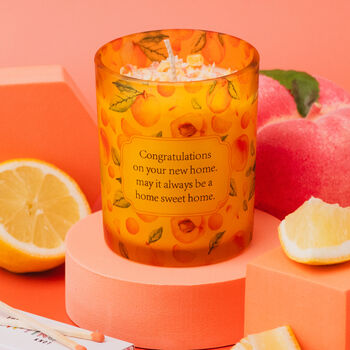 Citrus Blossoms Personalised Candle – Mandarin And Peach Fragrance, 2 of 7
