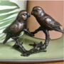 Limited Edition Solid Bronze Lovebirds, 8th Anniversary, thumbnail 7 of 9