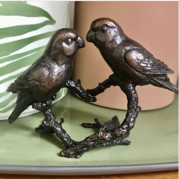 Limited Edition Solid Bronze Lovebirds, 8th Anniversary, 7 of 9