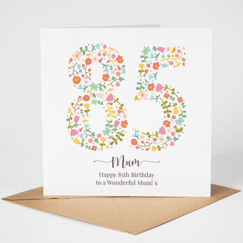 Floral Fun Personalised 85th Birthday Card, 2 of 5