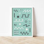 Synthesizer Waveform Print | Synth Music Poster, thumbnail 6 of 12