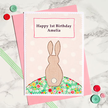 'Bunny' Personalised Girls Birthday Card, 3 of 4