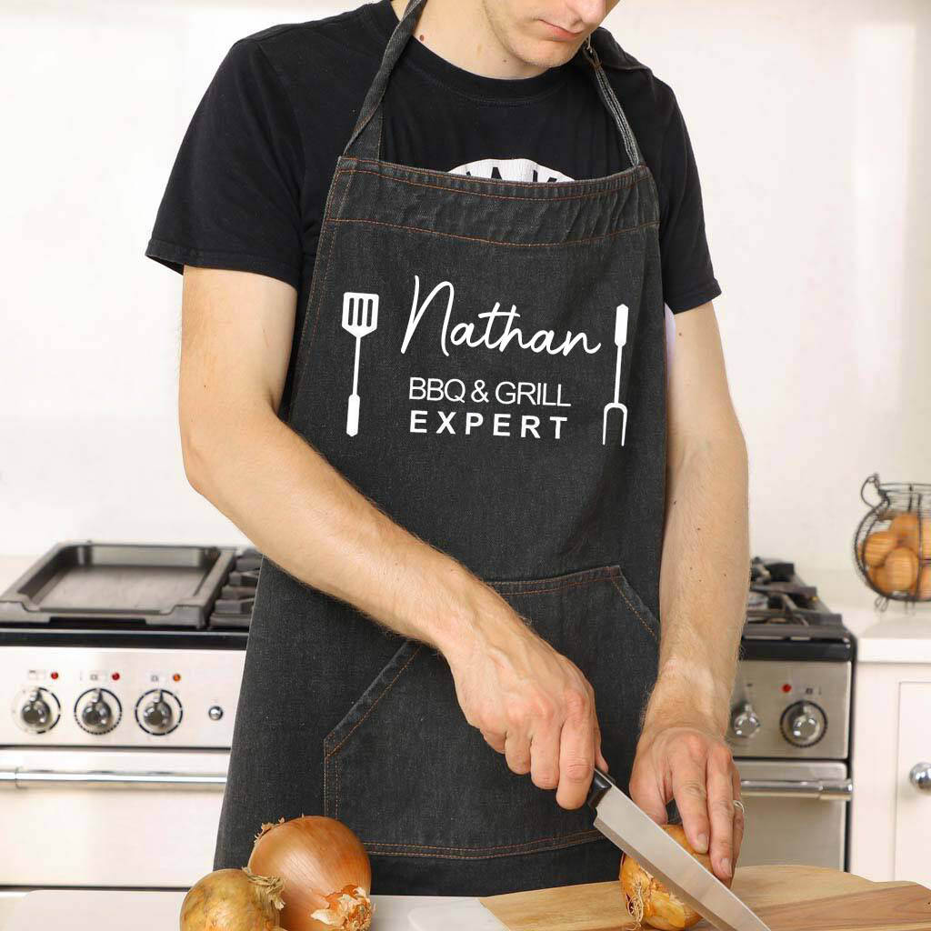 Personalised Extra Large Black Kitchen Apron By Dibor