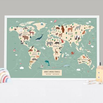 Personalised Pinboard World Map For Kids, 2 of 7