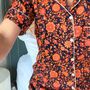 Handmade Silk Pyjamas Orange Floral, thumbnail 11 of 12