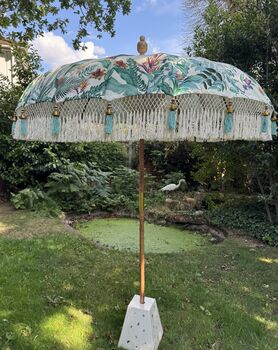 Sperarmint Blue Paradise Printed Garden Parasol, 4 of 4
