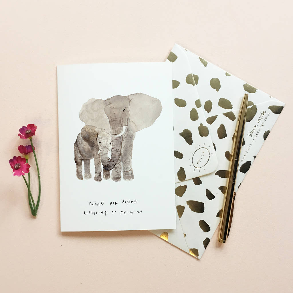 Moan Elephant Mother's Day Eco Friendly Card