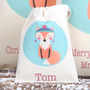 Christmas Fox Personalised Cotton Gift Bags, thumbnail 2 of 5