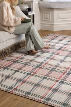 Hug Rug Eco Washable Isla Plaid Pink, 5 of 5