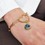 18k Gold Vermeil Plated May Birthstone Azurite Bracelet, thumbnail 2 of 3