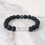 Men's Clear Quartz And Lava Bead April Birthstone Bracelet, thumbnail 3 of 10