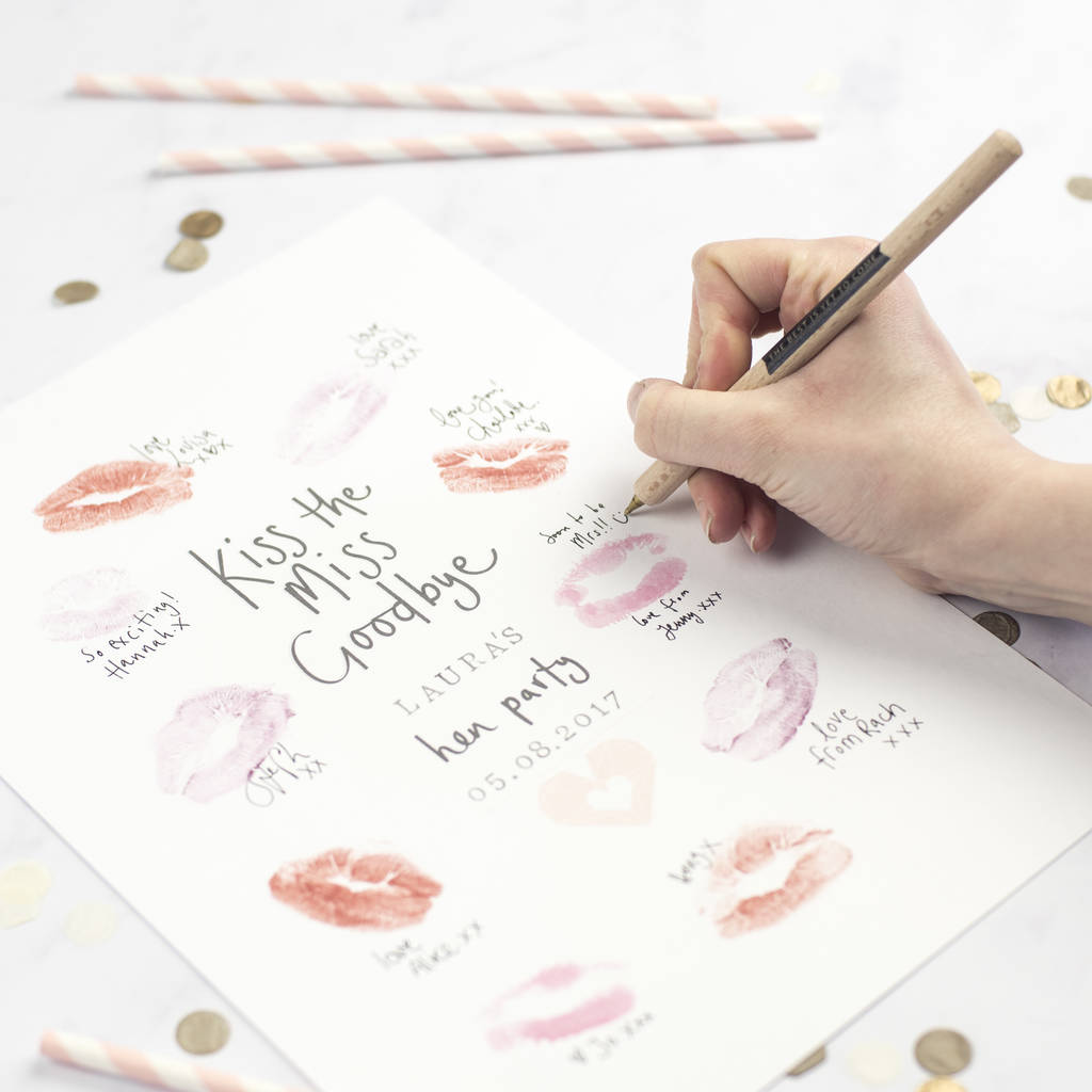 Personalised Hen Party Gift Kiss Print, 1 of 5