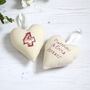 Personalised 2nd Cotton Or Any Anniversary Hanging Heart Gift, thumbnail 10 of 11