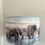 Safari Elephant Fabric Drum Lampshade, thumbnail 3 of 4