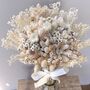 White Dried Flower Wedding Bouquet With Daisies, thumbnail 3 of 3