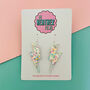 Large Iridescent Sprinkle Lightning Bolt Earrings, thumbnail 9 of 9