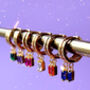 Gold Plated Huggie Hoop Earrings With Baguette Stones, thumbnail 11 of 12