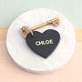 Personalised Embossed Leather Heart Keyring, thumbnail 4 of 6