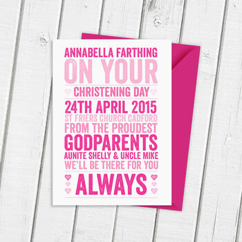 Personalised Christening Naming Day Card More Colours, 2 of 2