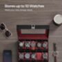 Watch Display Box With Ten Slots And Glass Lid, thumbnail 5 of 9