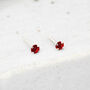 Mini Sterling Silver Ruby Stud Earrings, thumbnail 1 of 6