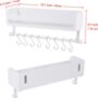 Wooden White Floating Shelves With Eight Hooks, thumbnail 7 of 7