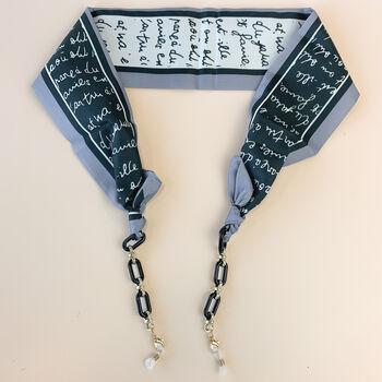Handwriting Print Scarf Glasses Chain, 2 of 4