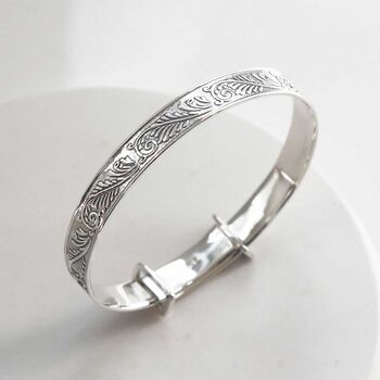 Sterling Silver Baby Christening Bangle, 8 of 9