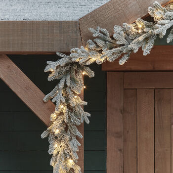 Pre Lit Outdoor Snowy Christmas Garland, 4 of 8
