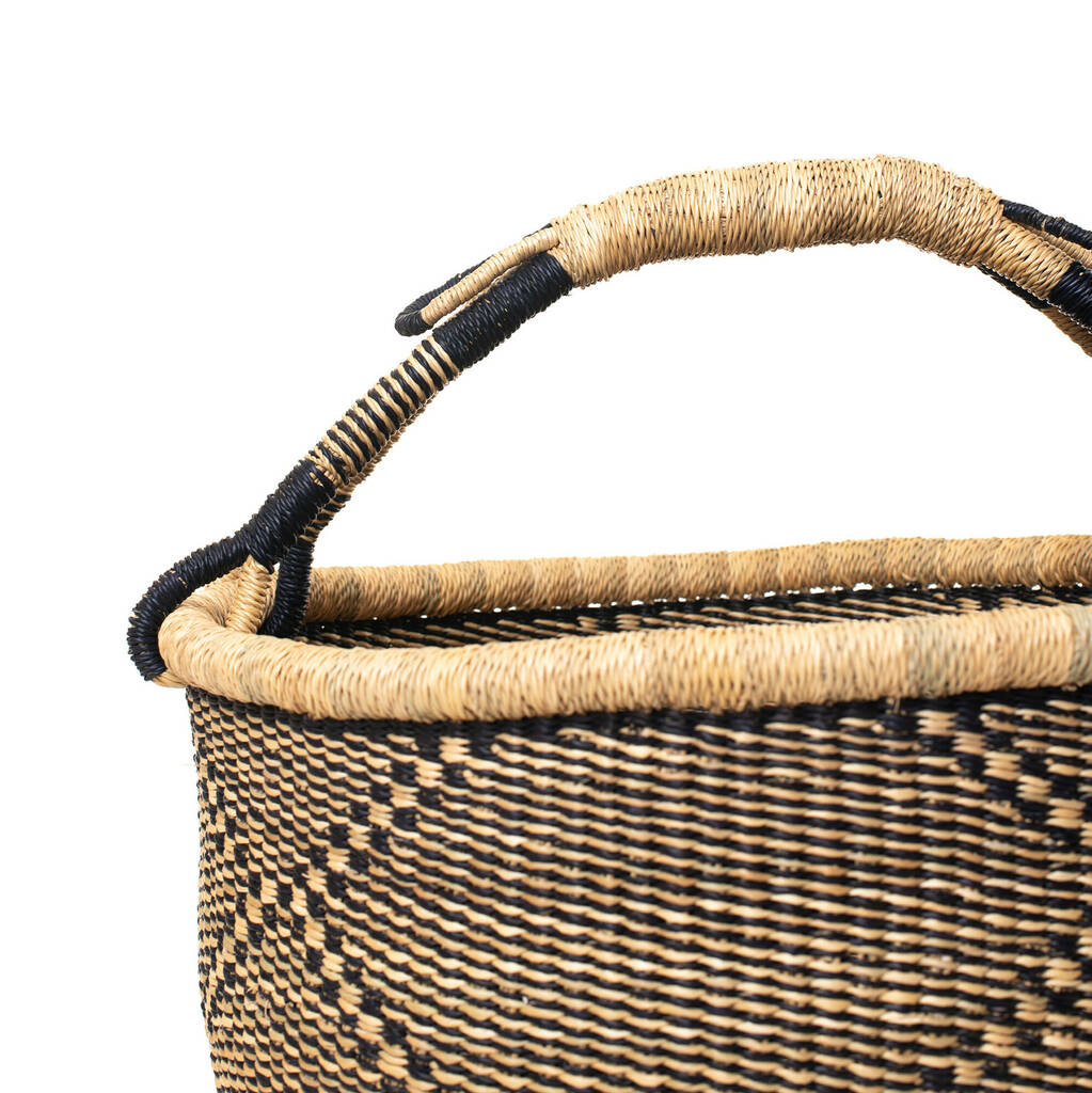 Coal African Handwoven Picnic Basket By Cosy Coco