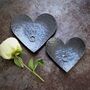 Hand Forged Steel Hearts Dish Set, Couples Gift, thumbnail 2 of 8