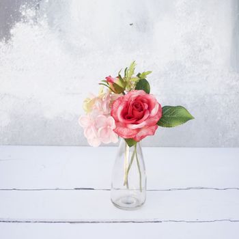 Rose Bouquet With Mini Milk Bottle Vase, 2 of 4