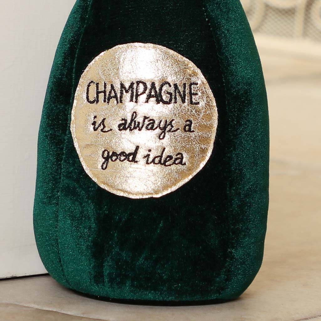 Novelty Luxury Velvet Champagne Door Stop By Dibor
