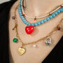 Turquoise Bead And Charm Necklace Set Of Three, thumbnail 5 of 6