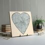 Heart Shaped Map Printed On Wood For 5th Wedding, thumbnail 5 of 11