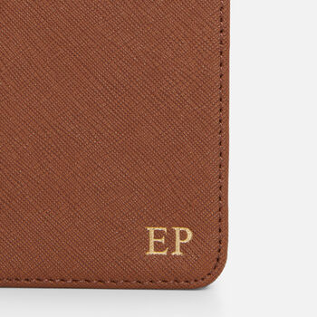Personalised Leather Flip Phone Case | Tan, 4 of 5