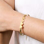 Gold Stainless Steel Heart Charm Herringbone Bracelet, thumbnail 4 of 12