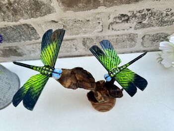 Handcrafted Emperor Dragonfly Wooden Sculpture Ornament, 5 of 10