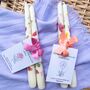Pressed Flower Taper Candle Set With Birthday Flower, thumbnail 2 of 8