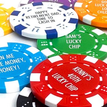 Personalised Poker Chip Custom Text Casino Gift Colours, 4 of 6