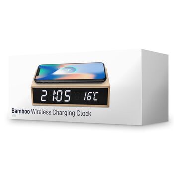 Bamboo Wireless Charger Clock, 3 of 3