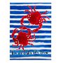 Two Old Crabs Nautical Striped Cotton Tea Towel, thumbnail 1 of 2