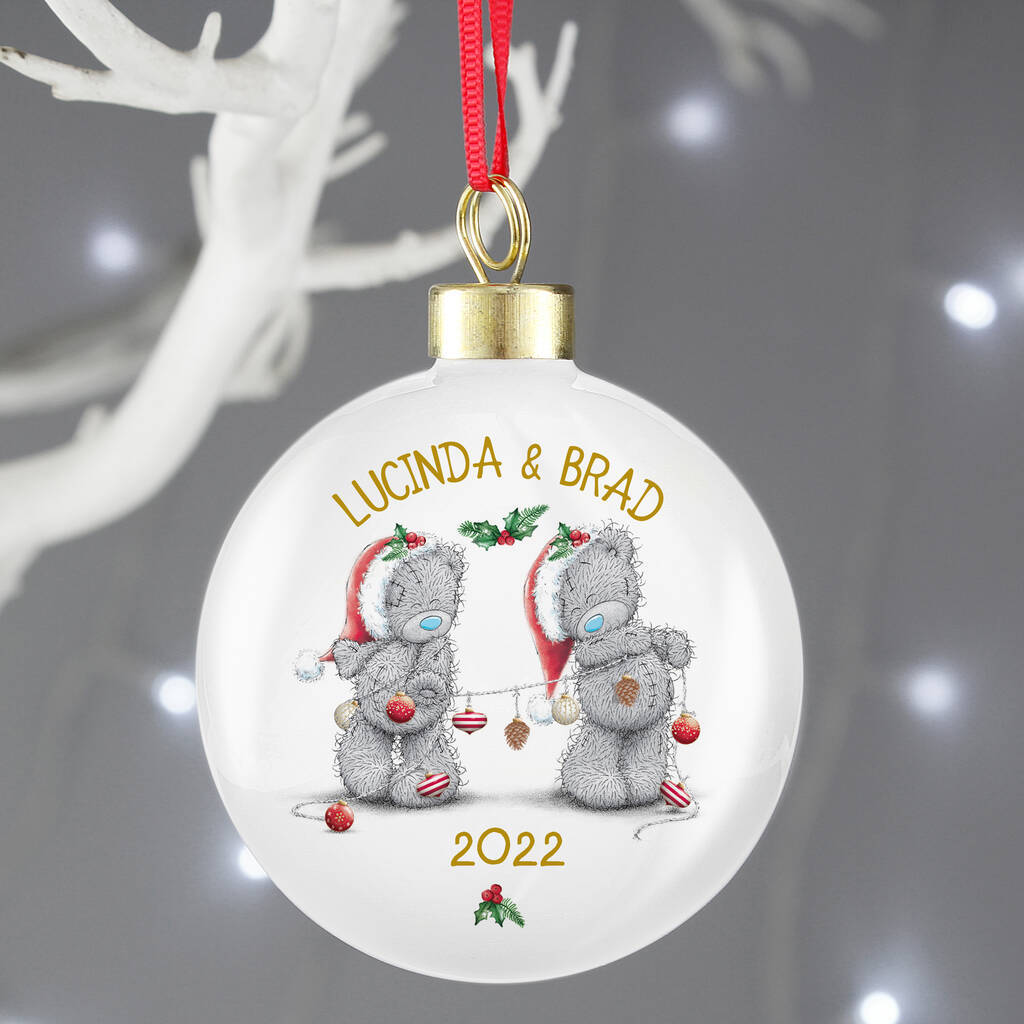 Personalised Me To You Christmas Couple's Bauble, 1 of 6