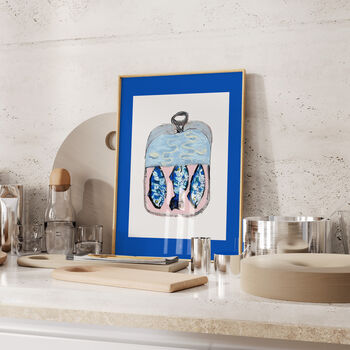 Sardine Tin Print, Illustrated Fish Tin Poster, 2 of 4
