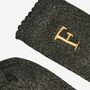 Women's Glitter Socks Black Gold Initial 'F', thumbnail 4 of 5