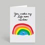 Cute Thank You Card Rainbow Life Friendship Love Card, thumbnail 2 of 2