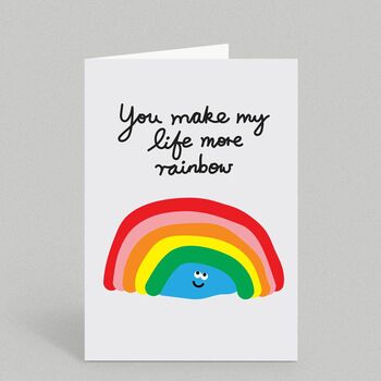 Cute Thank You Card Rainbow Life Friendship Love Card, 2 of 2