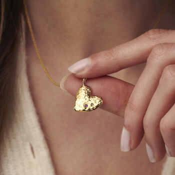 Confetti Birthstone Chunky Heart Necklace, 2 of 9